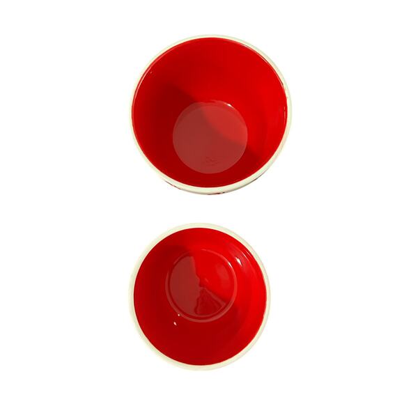 Small Red and White Christmas Bowls Set of 2 - Picture 2 of 6
